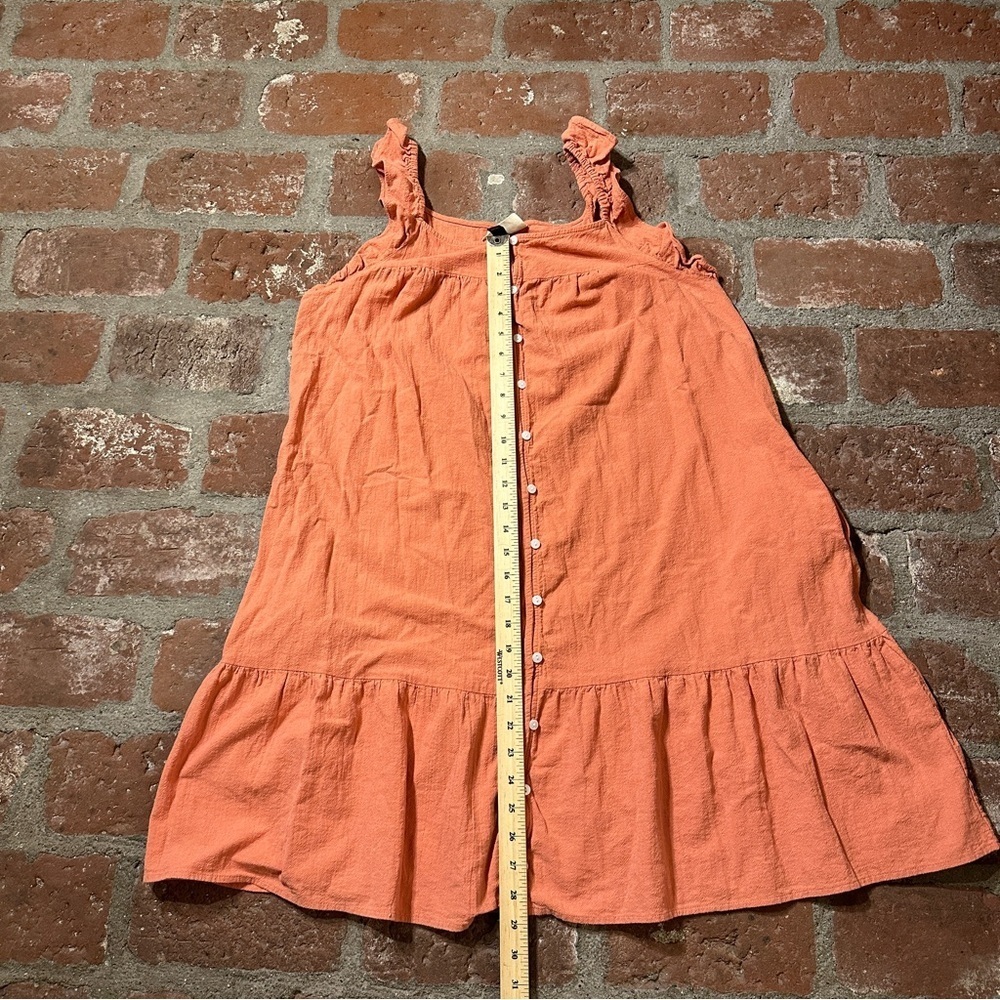 Universal Thread Coral Apricot Orange Flutter Sleeveless Button-Down Large Dress - Picture 8 of 15